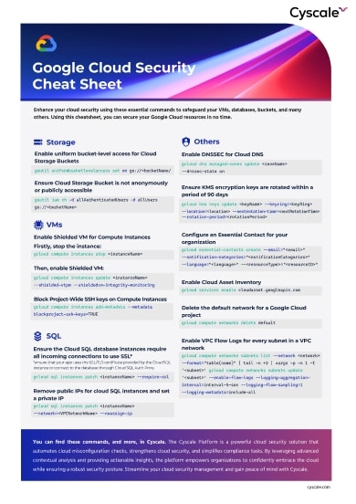 Google Cloud Security Cheat Sheet