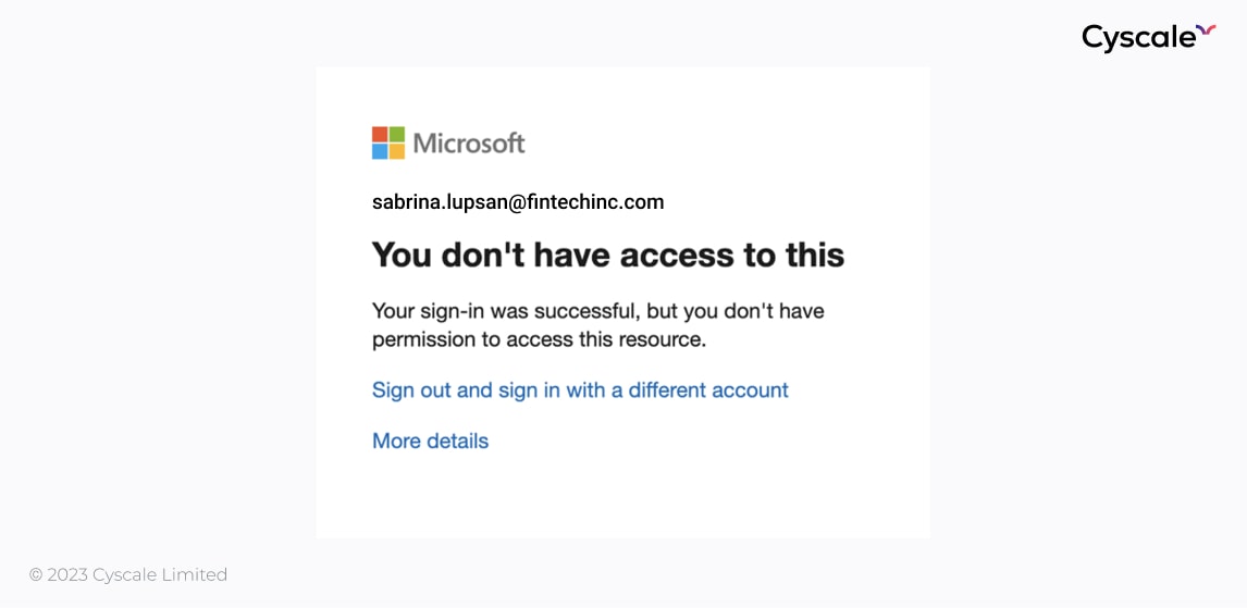 Portal access denied for user