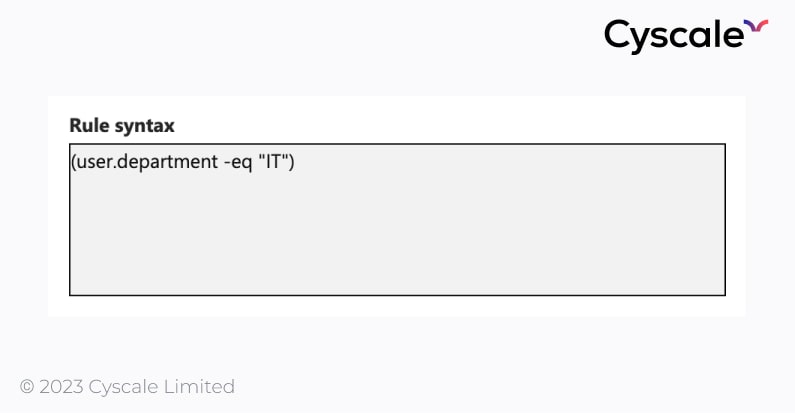 Dynamic membership rule for ITAdmins group