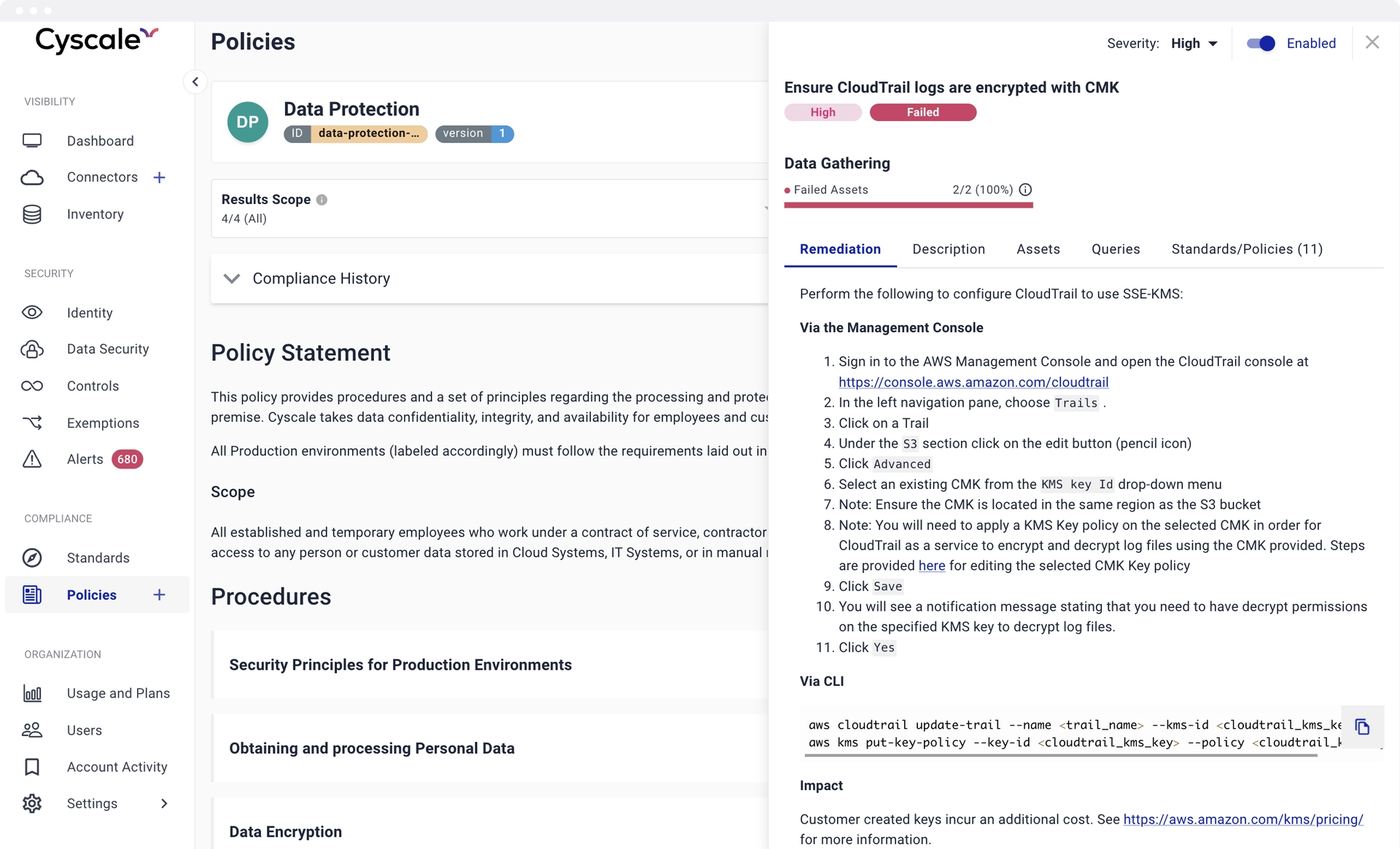 Out of the box Policies and Procedures in Cyscale Cloud Security