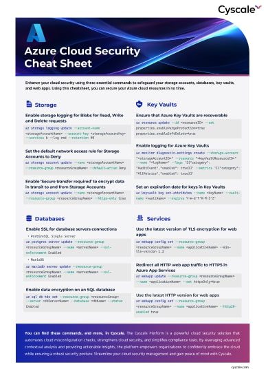 Azure Cloud Security Cheat Sheet