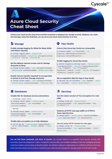 Azure Cloud Security Cheat Sheet