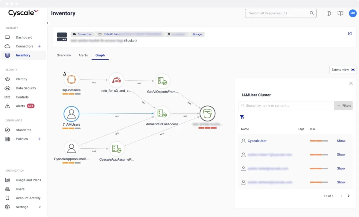 Cyscale cloud inventory and context view