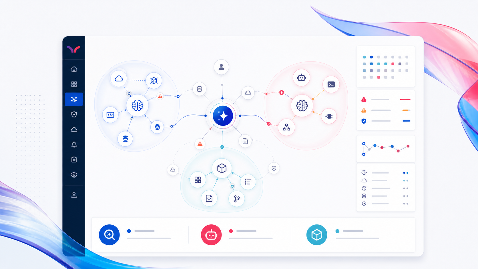 Cyscale AI-SPM platform launch graphic showing AI assets connected to cloud, code, data, and risk context