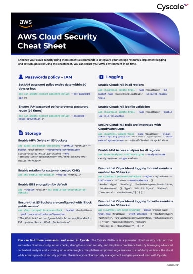 AWS Cloud Security Cheat Sheet